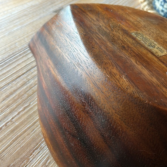 Vintage Handmade Workshop For The Blind Salvation Army Made In Haiti Wood Bowl - Picture 9 of 10